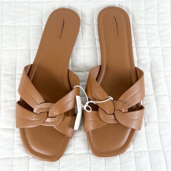 J. Crew Factory Stitched Slide Sandal in Brown Size 10 NWT - Picture 8 of 11